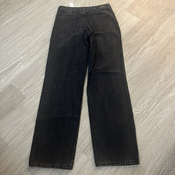 Express Relaxed Straight Low Rise Black Jeans NWT Size 4L Button Fly - Picture 4 of 5